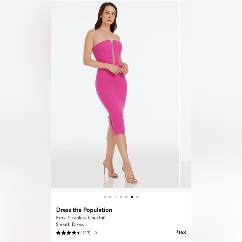 Dress the Population Fuchsia Midi Dress